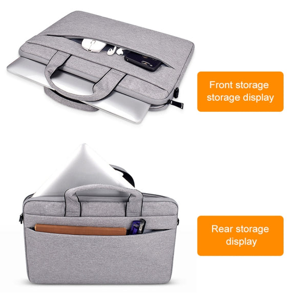 ST03S 13.3 inch Double Side Pockets Wearable Oxford Cloth Soft Handle Portable Laptop Tablet Bag(Navy Blue)