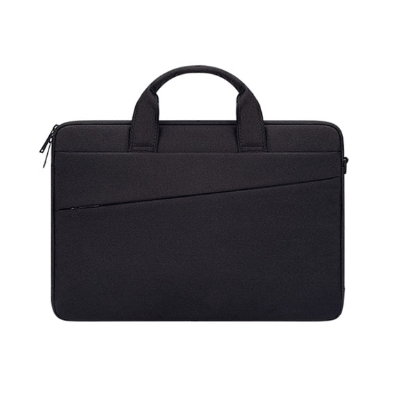 ST03S 15.4 inch Double Side Pockets Wearable Oxford Cloth Soft Handle Portable Laptop Tablet Bag(Black)