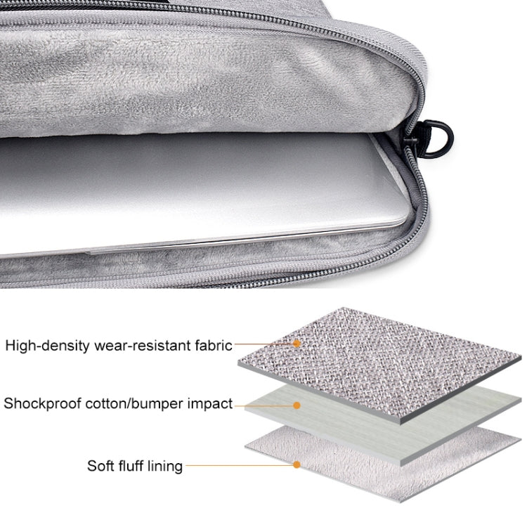 ST03S 15.4 inch Double Side Pockets Wearable Oxford Cloth Soft Handle Portable Laptop Tablet Bag(Grey)