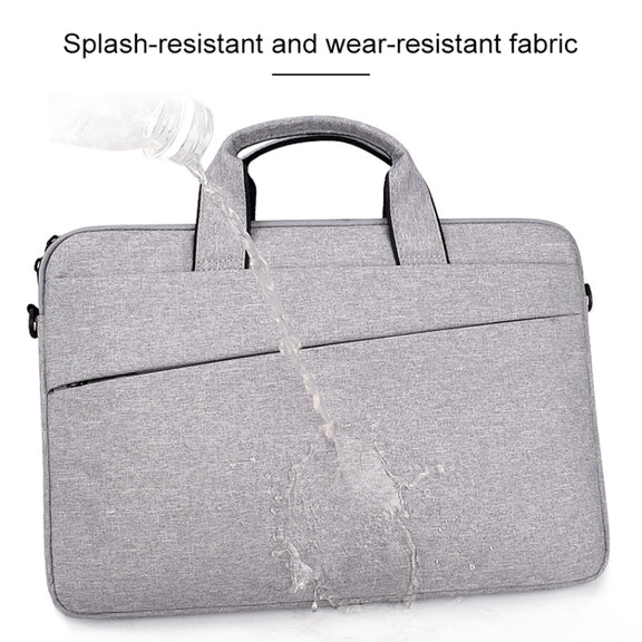 ST03S 15.4 inch Double Side Pockets Wearable Oxford Cloth Soft Handle Portable Laptop Tablet Bag(Grey)