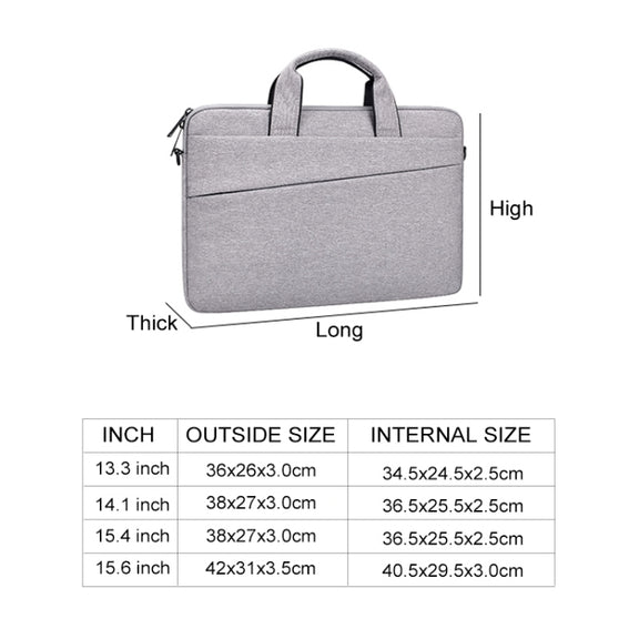 ST03S 15.4 inch Double Side Pockets Wearable Oxford Cloth Soft Handle Portable Laptop Tablet Bag(Grey)