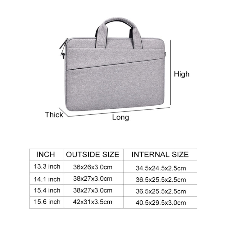 ST03S 15.4 inch Double Side Pockets Wearable Oxford Cloth Soft Handle Portable Laptop Tablet Bag(Grey)