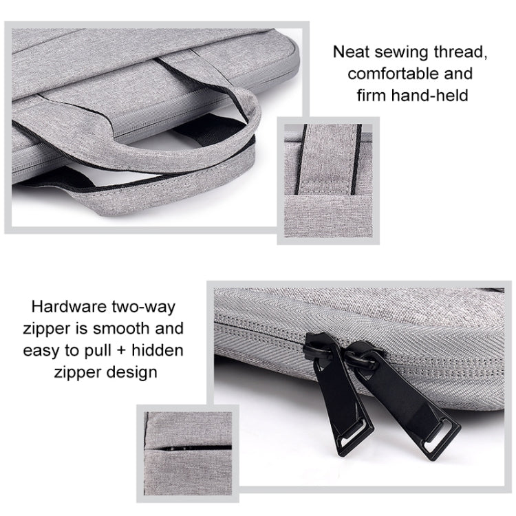 ST03S 15.6 inch Double Side Pockets Wearable Oxford Cloth Soft Handle Portable Laptop Tablet Bag(Deep Space Gray)