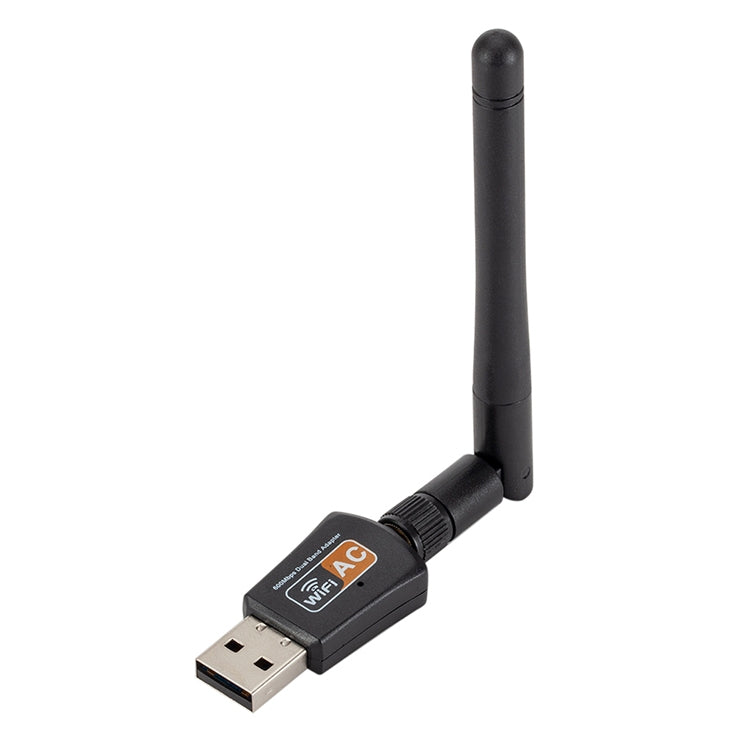 600Mbps 2.4GHz + 5Hz AC Dual Band USB WIFI Adapter with Antenna - USB Network Adapter by PMC TechLife | Online Shopping South Africa | PMC TechLife