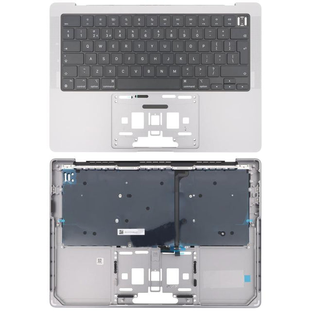 For MacBook Pro 14 inch 2021 A2442 / 2023 A2779 Big Enter Version UK Keyboard with C Shell (Silver)