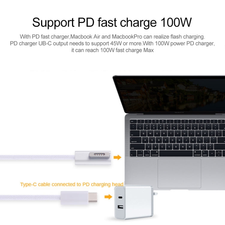45W / 65W / 85W / 100W 5 Pin MagSafe 2 (T-Shaped) to USB-C / Type-C PD Charging Cable - Cable & Adapter by PMC Jewellery | Online Shopping South Africa | PMC Jewellery | Buy Now Pay Later Mobicred