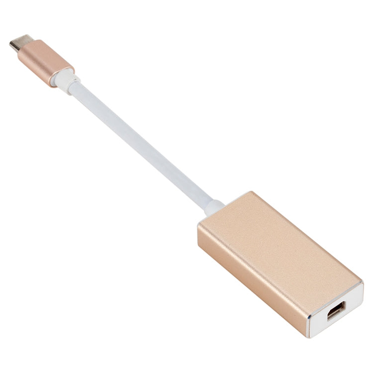 USB-C / Type-C 3.1 Male to Mini DP Female HD Converter, Length: 12cm(Gold) - Cable & Adapter by PMC Jewellery | Online Shopping South Africa | PMC Jewellery | Buy Now Pay Later Mobicred