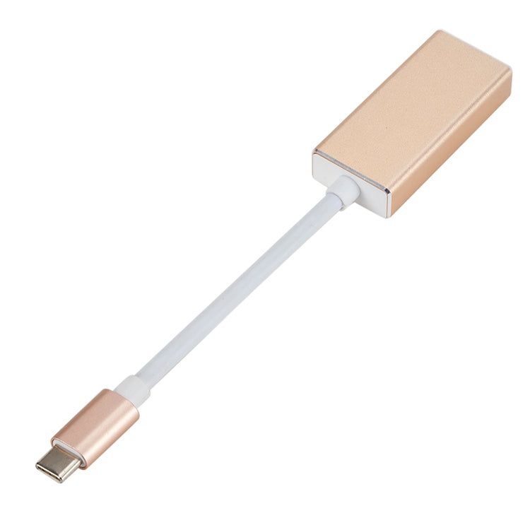 USB-C / Type-C 3.1 Male to Mini DP Female HD Converter, Length: 12cm(Gold)