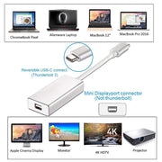 USB-C / Type-C 3.1 Male to Mini DP Female HD Converter, Length: 12cm(Gold)