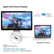 USB-C / Type-C 3.1 Male to Mini DP Female HD Converter, Length: 12cm(Gold)