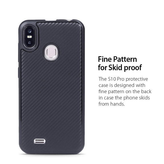 Carbon Fiber Texture TPU Protective Case for Ulefone S10 Pro (Black)