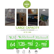 Richwell 128GB High Speed Class 10 Micro SD(TF) Memory Card