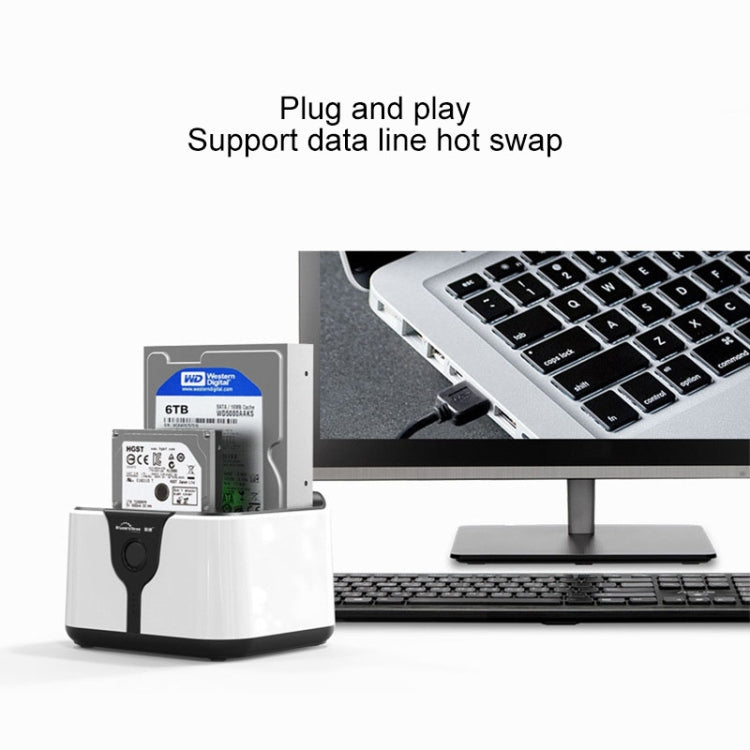 Blueendless 2.5 / 3.5 inch SATA USB 3.0 2 Bay Hard Drive Dock (AU Plug)