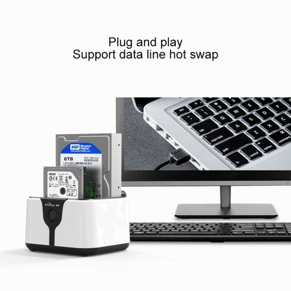 Blueendless 2.5 / 3.5 inch SATA USB 3.0 2 Bay Hard Drive Dock (EU Plug)