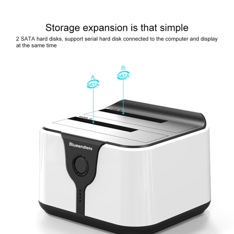 Blueendless 2.5 / 3.5 inch SATA USB 3.0 2 Bay Hard Drive Dock (UK Plug)