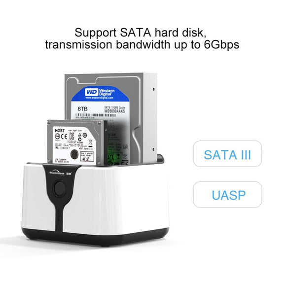 Blueendless 2.5 / 3.5 inch SATA USB 3.0 2 Bay Hard Drive Dock (UK Plug)