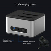 Blueendless 2.5 / 3.5 inch SATA USB 3.0 2 Bay Offline Copy Hard Drive Dock (AU Plug)