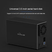 Blueendless USB-B Interface 3.5 inch 2 Bay RAID Combination Array HDD External Enclosure (AU Plug)