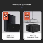Blueendless Type-C / USB-C Interface 3.5 inch 2 Bay RAID Combination Array HDD External Enclosure (AU Plug)
