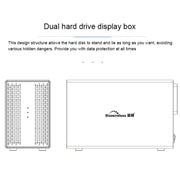 Blueendless Type-C / USB-C Interface 3.5 inch 2 Bay RAID Combination Array HDD External Enclosure (AU Plug)