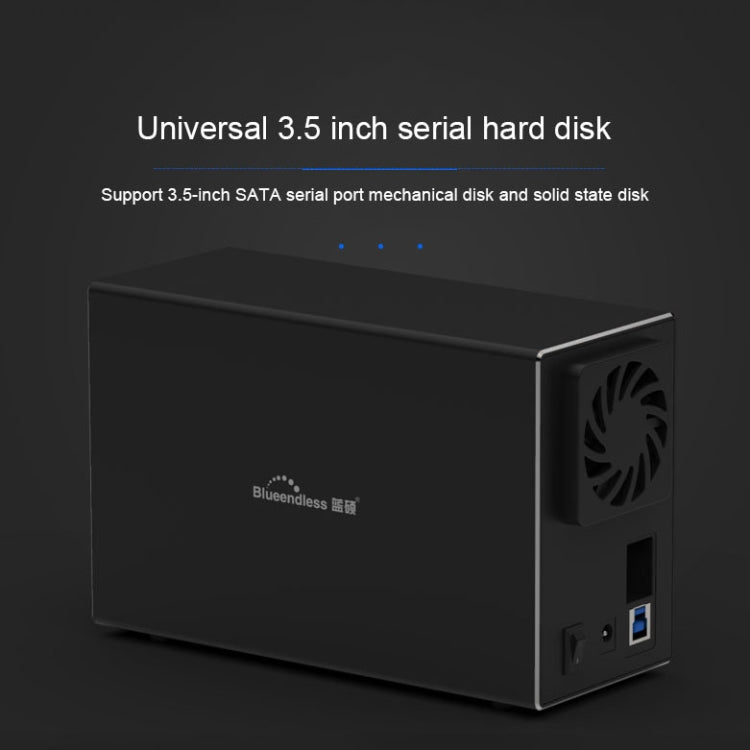 Blueendless Type-C / USB-C Interface 3.5 inch 2 Bay RAID Combination Array HDD External Enclosure (EU Plug)