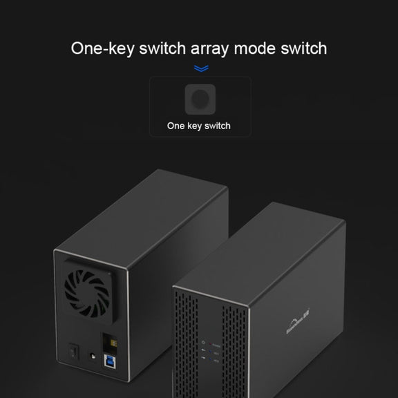 Blueendless Type-C / USB-C Interface 3.5 inch 2 Bay RAID Combination Array HDD External Enclosure (EU Plug)