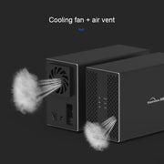 Blueendless Type-C / USB-C Interface 3.5 inch 2 Bay RAID Combination Array HDD External Enclosure (UK Plug)