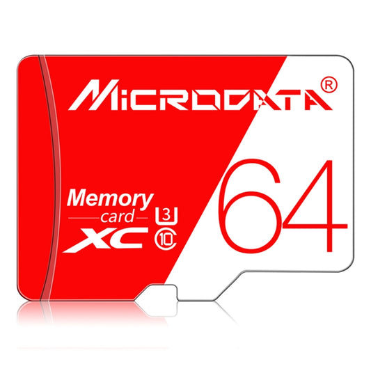 MICRODATA 64GB High Speed U3 Red and White TF(Micro SD) Memory Card - free shipping - PMC Jewellery - Order now!