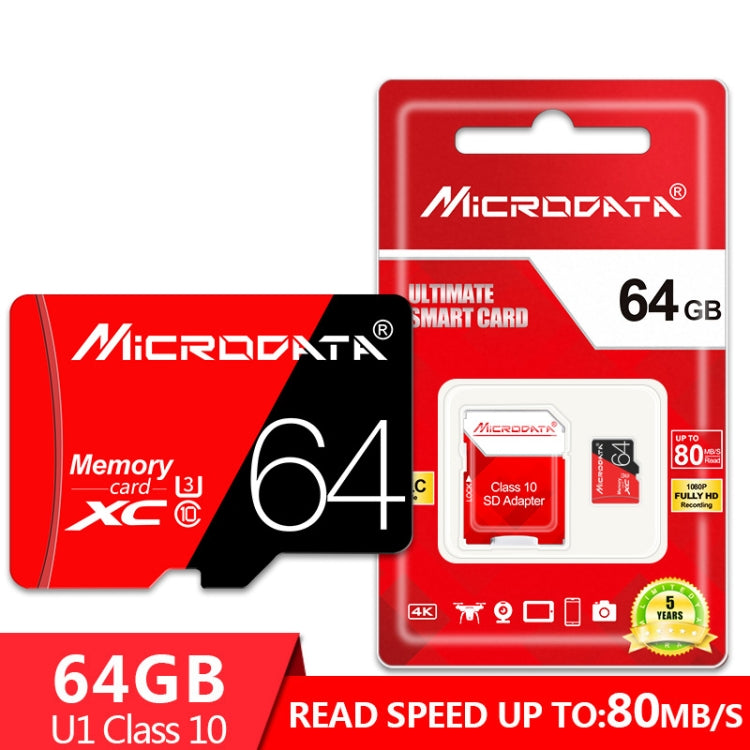MICRODATA 64GB High Speed U3 Red and Black TF(Micro SD) Memory Card - free shipping - PMC Jewellery - Order now!