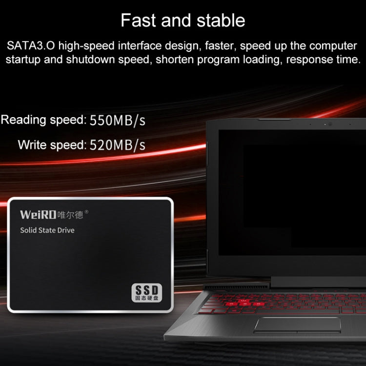 WEIRD S500 512GB 2.5 inch SATA3.0 Solid State Drive for Laptop, Desktop