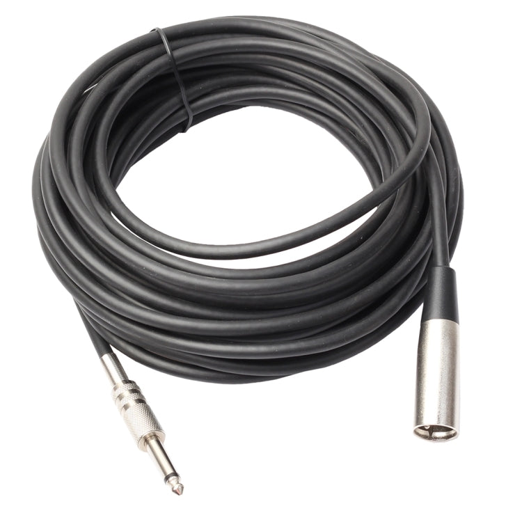 10m XLR 3-Pin Male to 1/4 inch (6.35mm) Mono Shielded Microphone Audio Cord Cable - Microphone Audio Cable & Connector by PMC TechLife | Online Shopping South Africa | PMC TechLife | Buy Now Pay Later Mobicred
