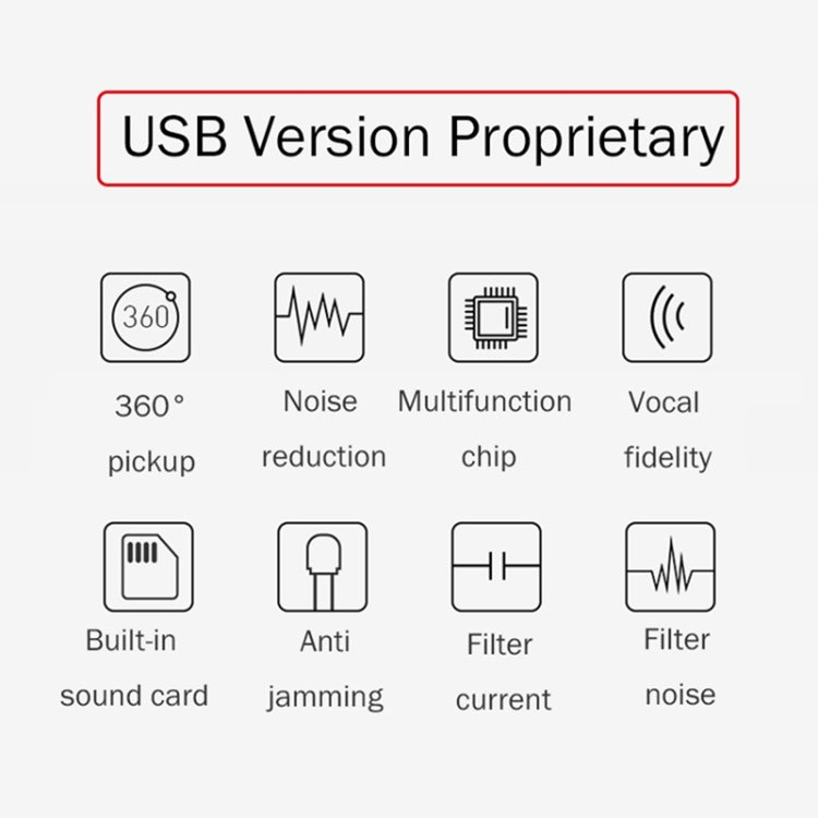 BK Desktop Gooseneck Adjustable USB Wired Audio Microphone, Built-in Sound Card, Compatible with PC / Mac for Live Broadcast, Show, KTV, etc.(Red) - Microphone by PMC TechLife | Online Shopping South Africa | PMC TechLife | Buy Now Pay Later Mobicred