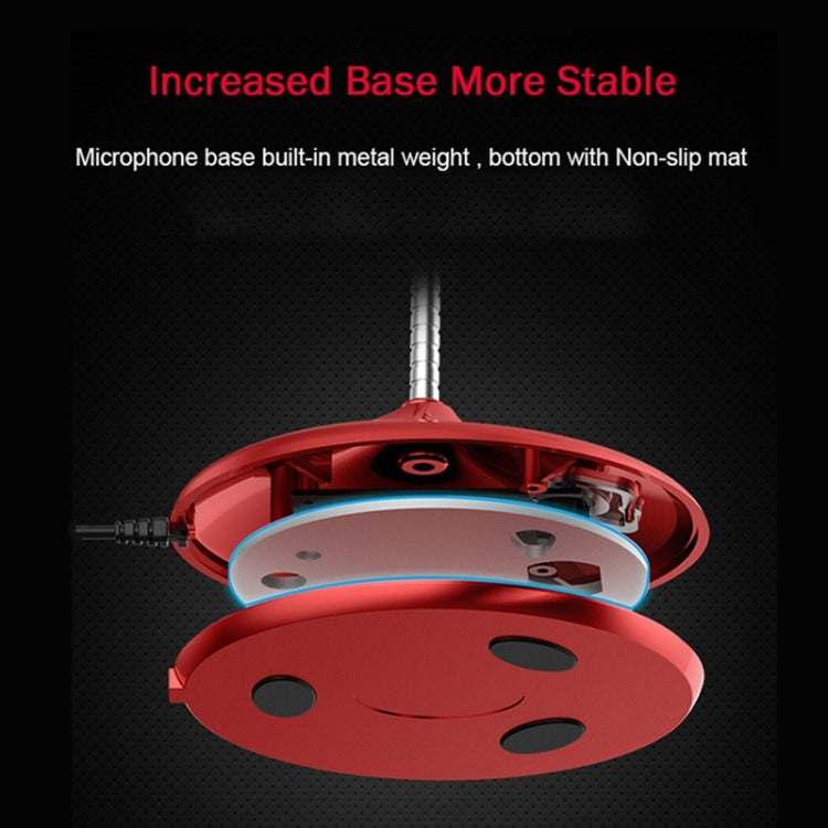 BK Desktop Gooseneck Adjustable USB Wired Audio Microphone, Built-in Sound Card, Compatible with PC / Mac for Live Broadcast, Show, KTV, etc.(Red) - Microphone by PMC TechLife | Online Shopping South Africa | PMC TechLife | Buy Now Pay Later Mobicred