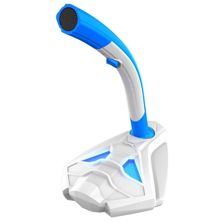 K1 Desktop Omnidirectional USB Wired Mic Condenser Microphone with Phone Holder, Compatible with PC / Mac for Live Broadcast, Show, KTV, etc(White + Blue) - Microphone by PMC TechLife | Online Shopping South Africa | PMC TechLife | Buy Now Pay Later Mobicred