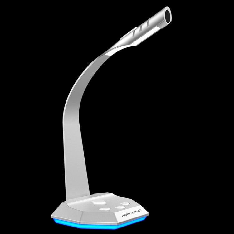 K3 Desktop Omnidirectional USB Wired Dual Mic Condenser Microphone with LED Night Light, Compatible with PC / Mac for Live Broadcast, Show, KTV, etc(Silver) - Microphone by PMC TechLife | Online Shopping South Africa | PMC TechLife | Buy Now Pay Later Mobicred