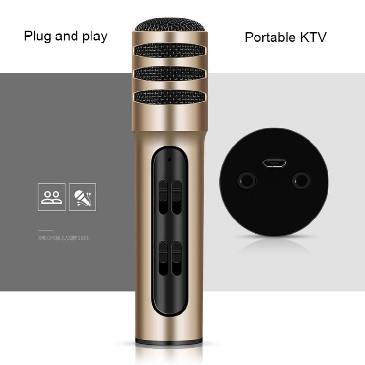 BGN-C7 Condenser Microphone Dual Mobile Phone Karaoke Live Singing Microphone Built-in Sound Card(Gold) - Microphone by PMC TechLife | Online Shopping South Africa | PMC TechLife | Buy Now Pay Later Mobicred