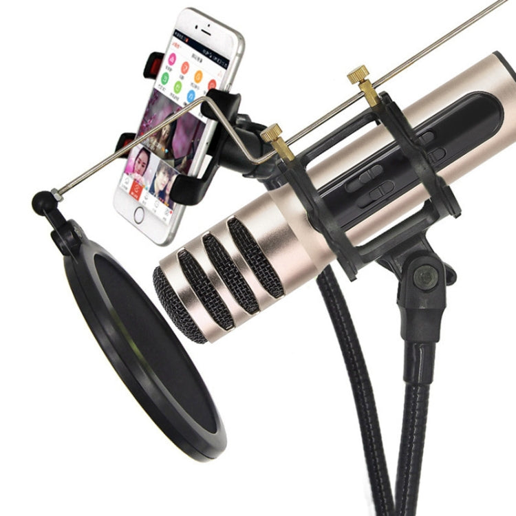 BGN-C7 Condenser Microphone Dual Mobile Phone Karaoke Live Singing Microphone Built-in Sound Card(Gold) - Microphone by PMC TechLife | Online Shopping South Africa | PMC TechLife | Buy Now Pay Later Mobicred