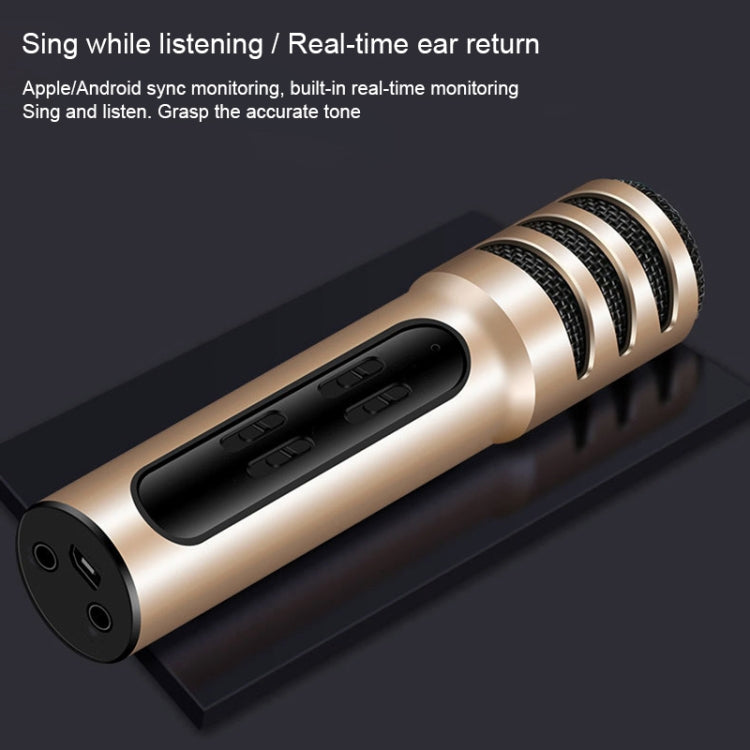 BGN-C7 Condenser Microphone Dual Mobile Phone Karaoke Live Singing Microphone Built-in Sound Card(Gold) - Microphone by PMC TechLife | Online Shopping South Africa | PMC TechLife | Buy Now Pay Later Mobicred