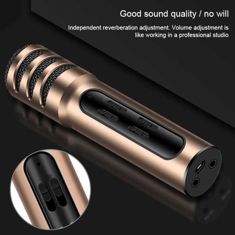 BGN-C7 Condenser Microphone Dual Mobile Phone Karaoke Live Singing Microphone Built-in Sound Card(Gold) - Microphone by PMC TechLife | Online Shopping South Africa | PMC TechLife | Buy Now Pay Later Mobicred