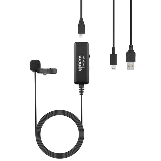 BOYA BY-DM10 USB / 8 Pin Plug Broadcast Lavalier Microphone with Windscreen, Cable Length: 6m(Black) - free shipping - PMC Jewellery - Order now!
