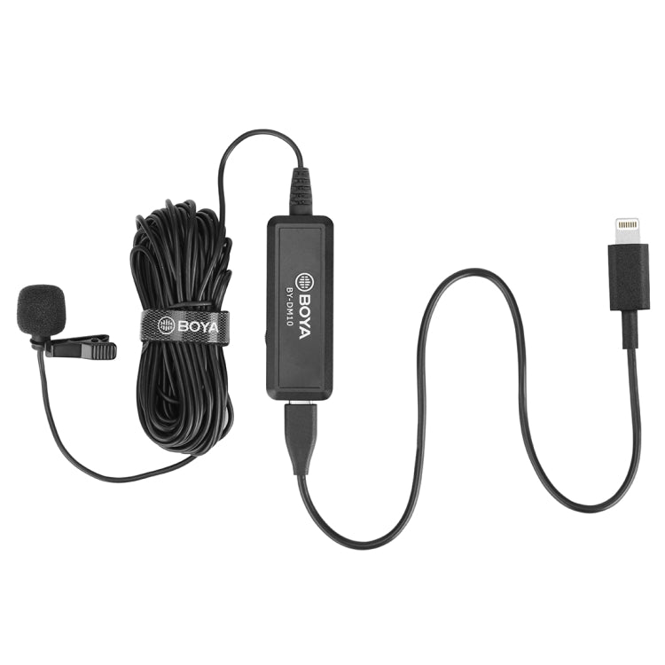 BOYA BY-DM10 USB / 8 Pin Plug Broadcast Lavalier Microphone with Windscreen, Cable Length: 6m(Black) - free shipping - PMC Jewellery - Order now!