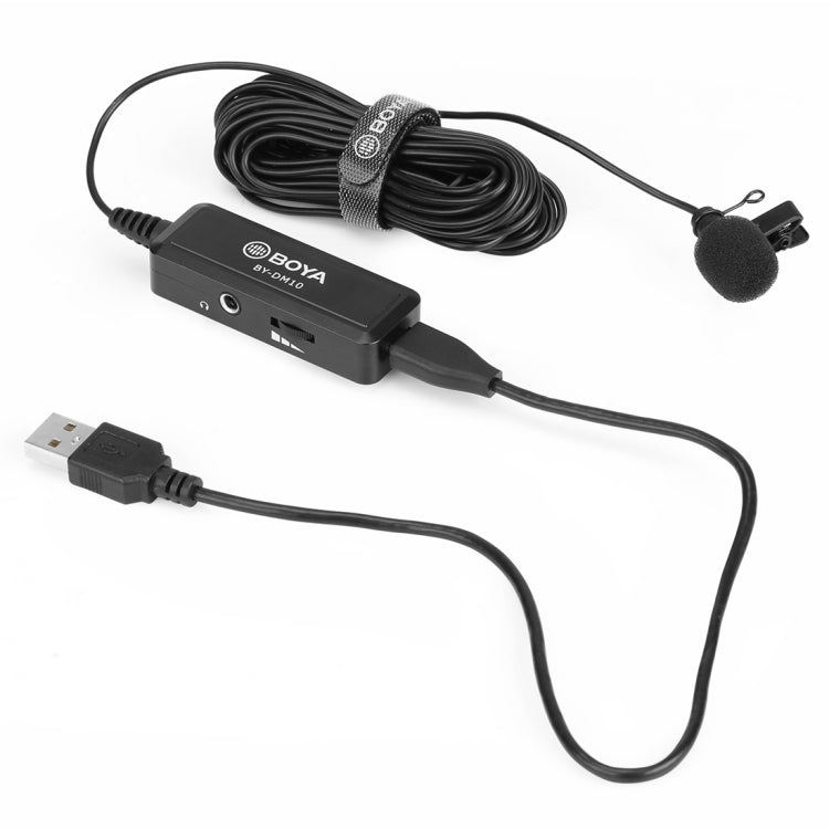 BOYA BY-DM10 USB / 8 Pin Plug Broadcast Lavalier Microphone with Windscreen, Cable Length: 6m(Black) - free shipping - PMC Jewellery - Order now!
