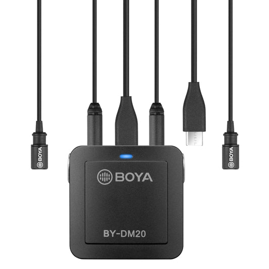 BOYA BY-DM20 Dual-Channel Recording Lavalier Microphone for iPhone / Android(Type-C) / Laptop(Black) - free shipping - PMC Jewellery - Order now!