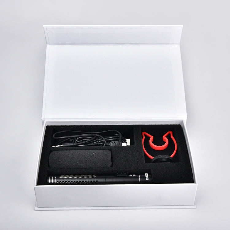 YELANGU YLG9930B MIC05 Professional Interview Condenser Video Shotgun Microphone with 3.5mm Audio Cable for DSLR & DV Camcorder(Black) - Camera Microphone by YELANGU | Online Shopping South Africa | PMC Jewellery | Buy Now Pay Later Mobicred