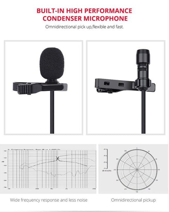 YELANGU YLG9926B MY2 Mini Lavalier Microphone for Mobile Phones / Tablets /  Digital Cameras (Black)