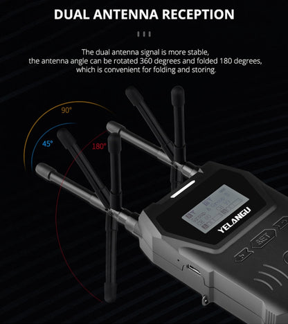 YELANGU YLG9929B MX4 Dual-Channel 100CH UHF Wireless Microphone System with 2 Transmitters and Receiver for DSLR Cameras and Video Cameras(Black) - free shipping - PMC Jewellery - Order now!