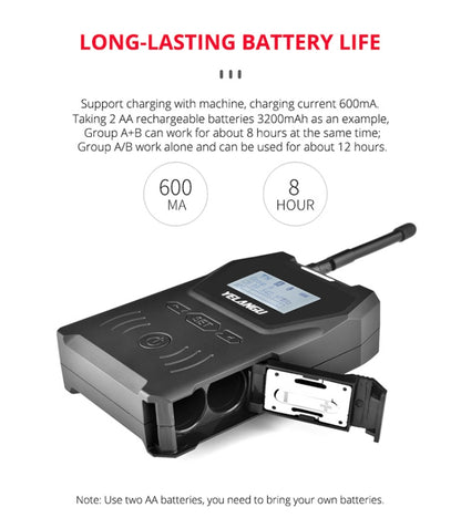 YELANGU YLG9929B MX4 Dual-Channel 100CH UHF Wireless Microphone System with 2 Transmitters and Receiver for DSLR Cameras and Video Cameras(Black) - free shipping - PMC Jewellery - Order now!