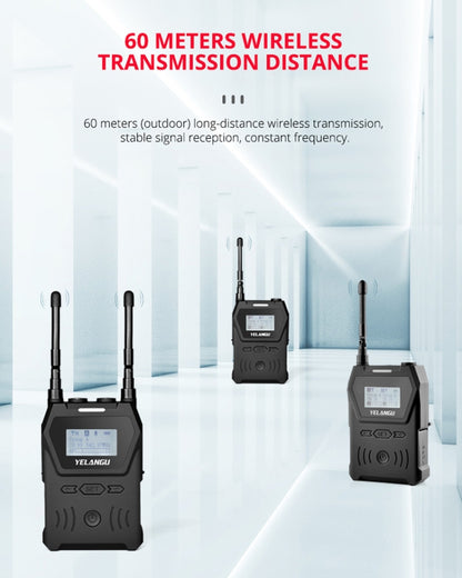 YELANGU YLG9929B MX4 Dual-Channel 100CH UHF Wireless Microphone System with 2 Transmitters and Receiver for DSLR Cameras and Video Cameras(Black) - free shipping - PMC Jewellery - Order now!