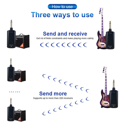 Measy AU688-U 20 Channels Wireless Guitar System Rechargeable Musical Instrument Transmitter Receiver - free shipping - PMC Jewellery - Order now!