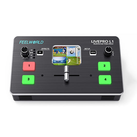 FEELWORLD LIVEPRO L1 Multi-camera Media Live Broadcast 4-Channel Live Production Switcher with 2.0 inch TFT Screen - Live Sound Effects Processors by FEELWORLD | Online Shopping South Africa | PMC Jewellery | Buy Now Pay Later Mobicred